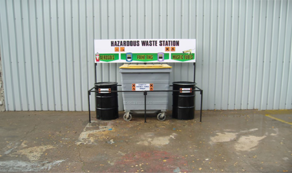 Haz waste station