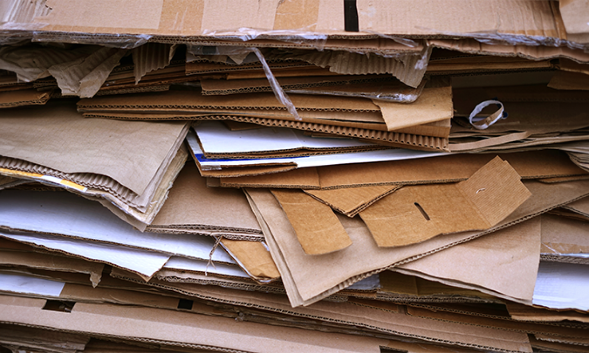 Pile of cardboard waste